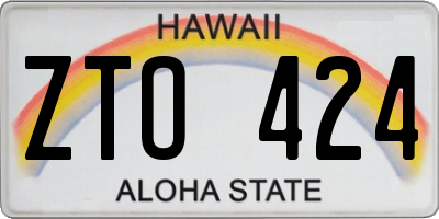 HI license plate ZTO424