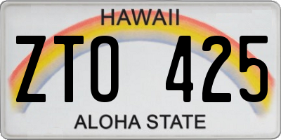 HI license plate ZTO425