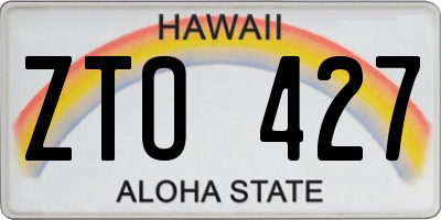 HI license plate ZTO427