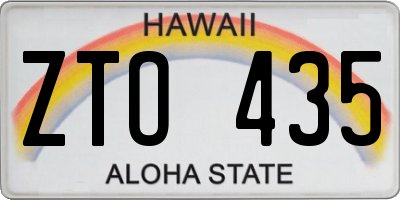 HI license plate ZTO435