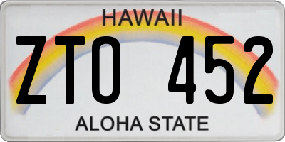 HI license plate ZTO452