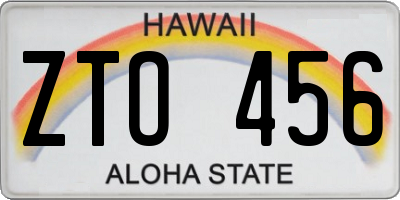 HI license plate ZTO456
