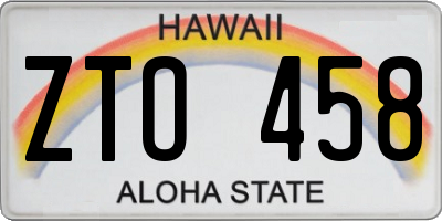 HI license plate ZTO458