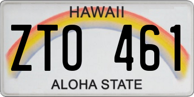 HI license plate ZTO461