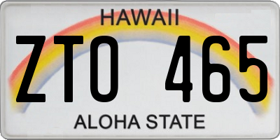 HI license plate ZTO465