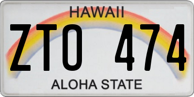HI license plate ZTO474