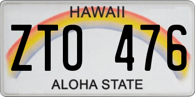 HI license plate ZTO476