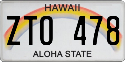 HI license plate ZTO478
