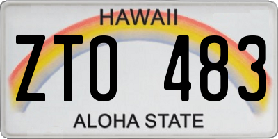 HI license plate ZTO483