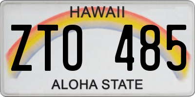 HI license plate ZTO485