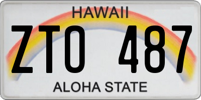 HI license plate ZTO487