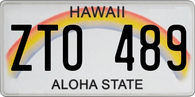 HI license plate ZTO489