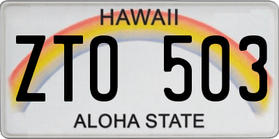 HI license plate ZTO503