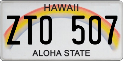 HI license plate ZTO507