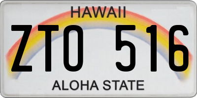 HI license plate ZTO516