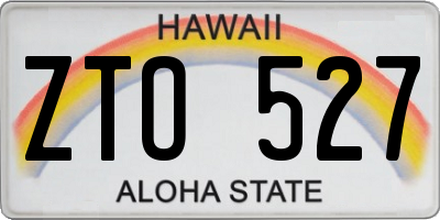HI license plate ZTO527