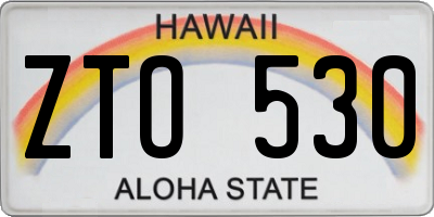 HI license plate ZTO530