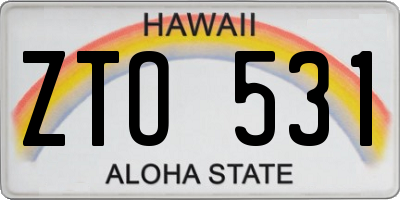 HI license plate ZTO531