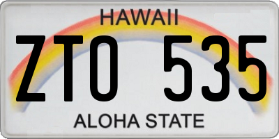 HI license plate ZTO535