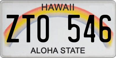 HI license plate ZTO546