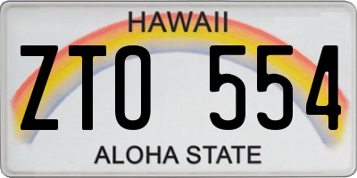 HI license plate ZTO554