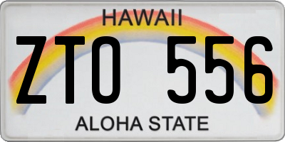 HI license plate ZTO556