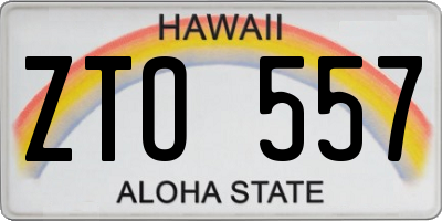HI license plate ZTO557