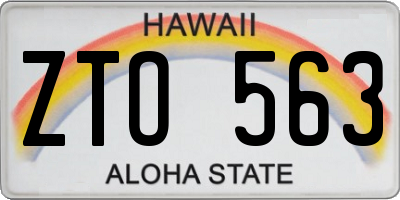 HI license plate ZTO563