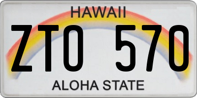 HI license plate ZTO570