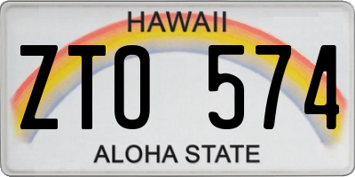 HI license plate ZTO574