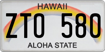 HI license plate ZTO580