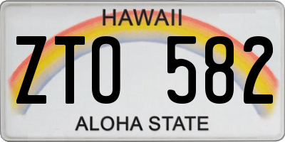 HI license plate ZTO582