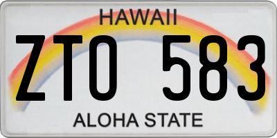 HI license plate ZTO583