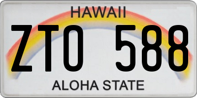 HI license plate ZTO588