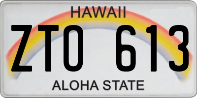HI license plate ZTO613