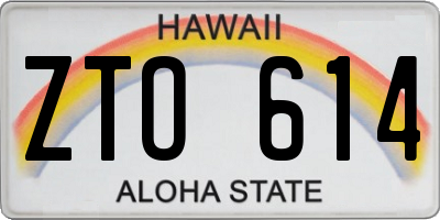 HI license plate ZTO614