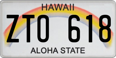 HI license plate ZTO618