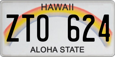 HI license plate ZTO624
