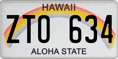 HI license plate ZTO634