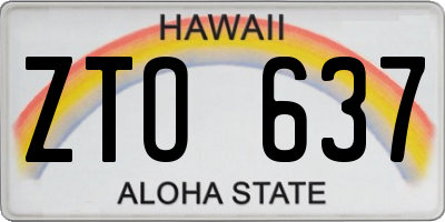 HI license plate ZTO637