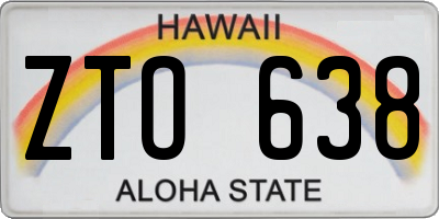 HI license plate ZTO638
