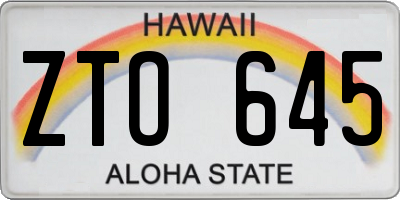 HI license plate ZTO645