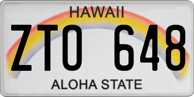 HI license plate ZTO648