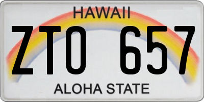 HI license plate ZTO657