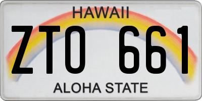 HI license plate ZTO661