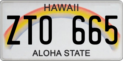 HI license plate ZTO665