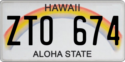 HI license plate ZTO674