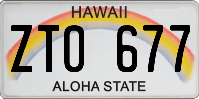 HI license plate ZTO677