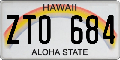 HI license plate ZTO684