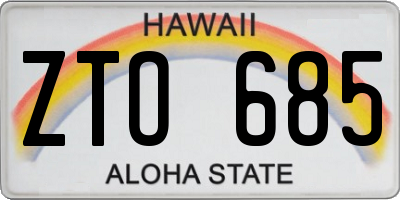 HI license plate ZTO685